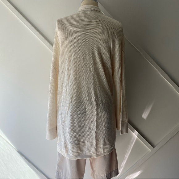 Wilfred Free Silk Cashmere Blend Waffle Knit Open Front Cardigan - XS - Picture 3 of 14